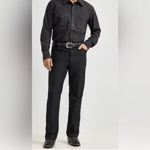 Wrangler 82BK Men's Wrancher Dress Boot Jeans Black 32x32 NWT